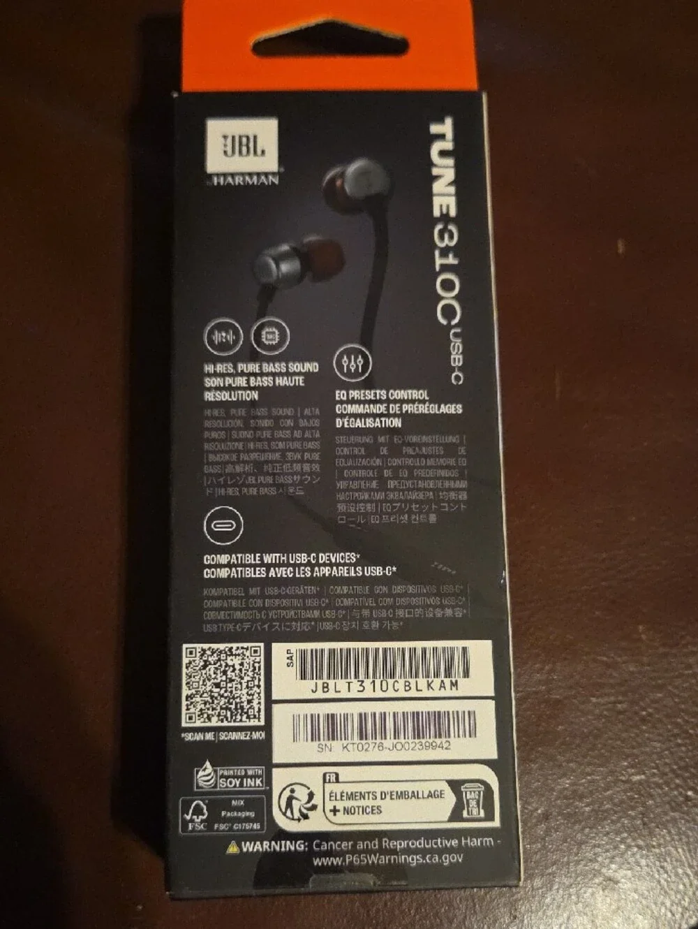 JBL Tune 310C USB-C In-Ear Headphones — Black By HARMAN